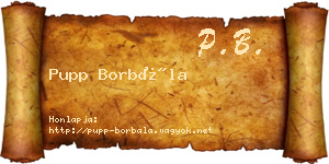 Pupp Borbála névjegykártya