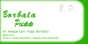borbala pupp business card
